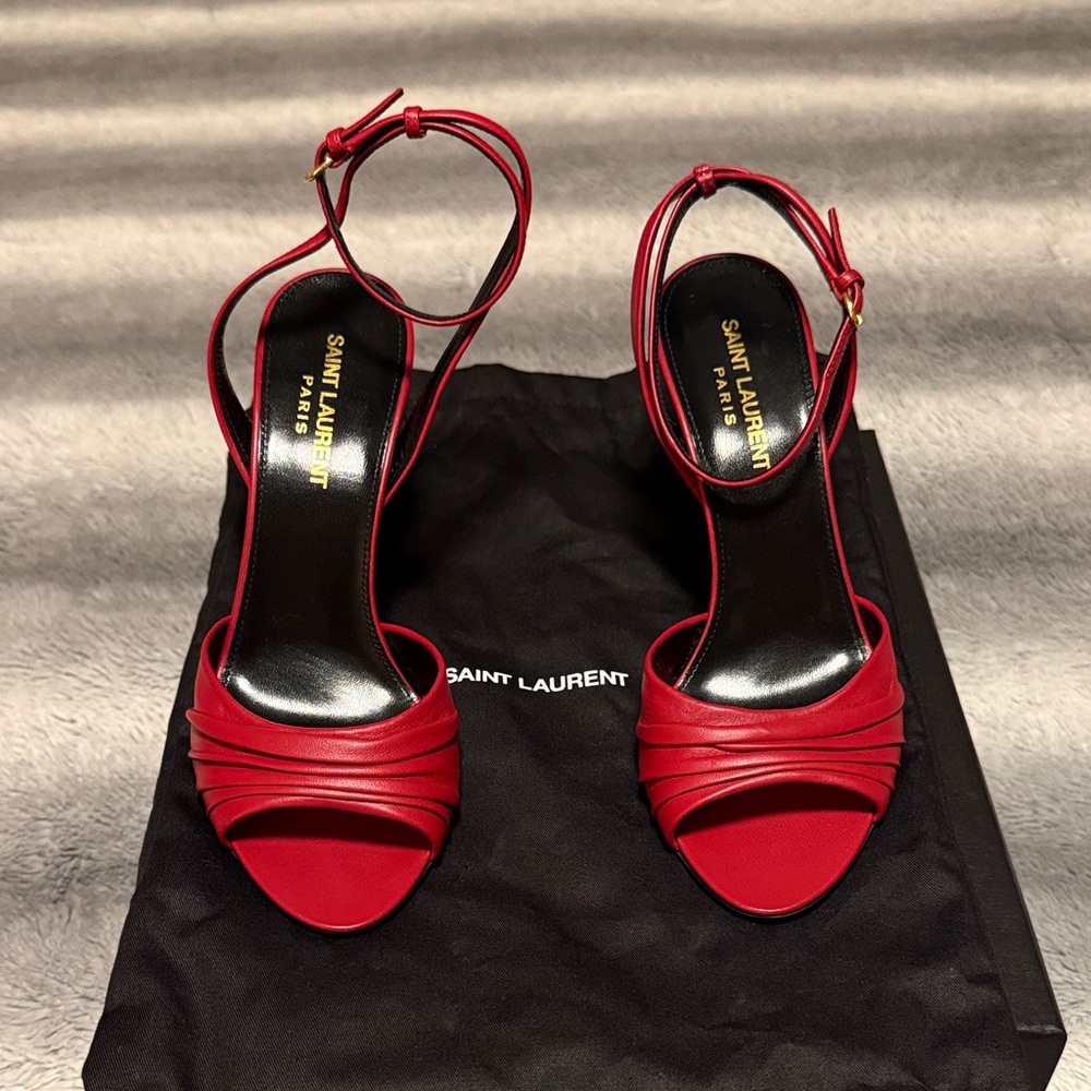 Saint Laurent Red Strappy Heels